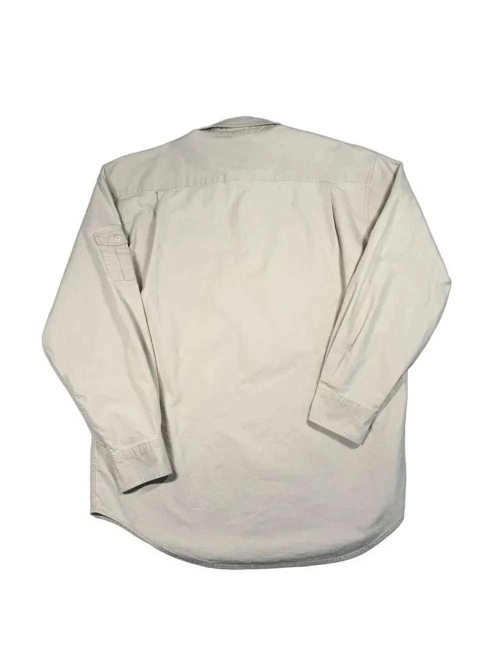 Vintage 90s Banana Republic Safari Travel Shirt Epaulette Khaki Size L Cotton